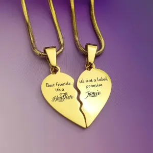 Double Heart Puzzle Necklaces