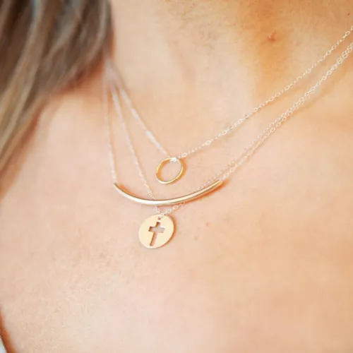 E Newton 16" Necklace Gold - Halo Charm