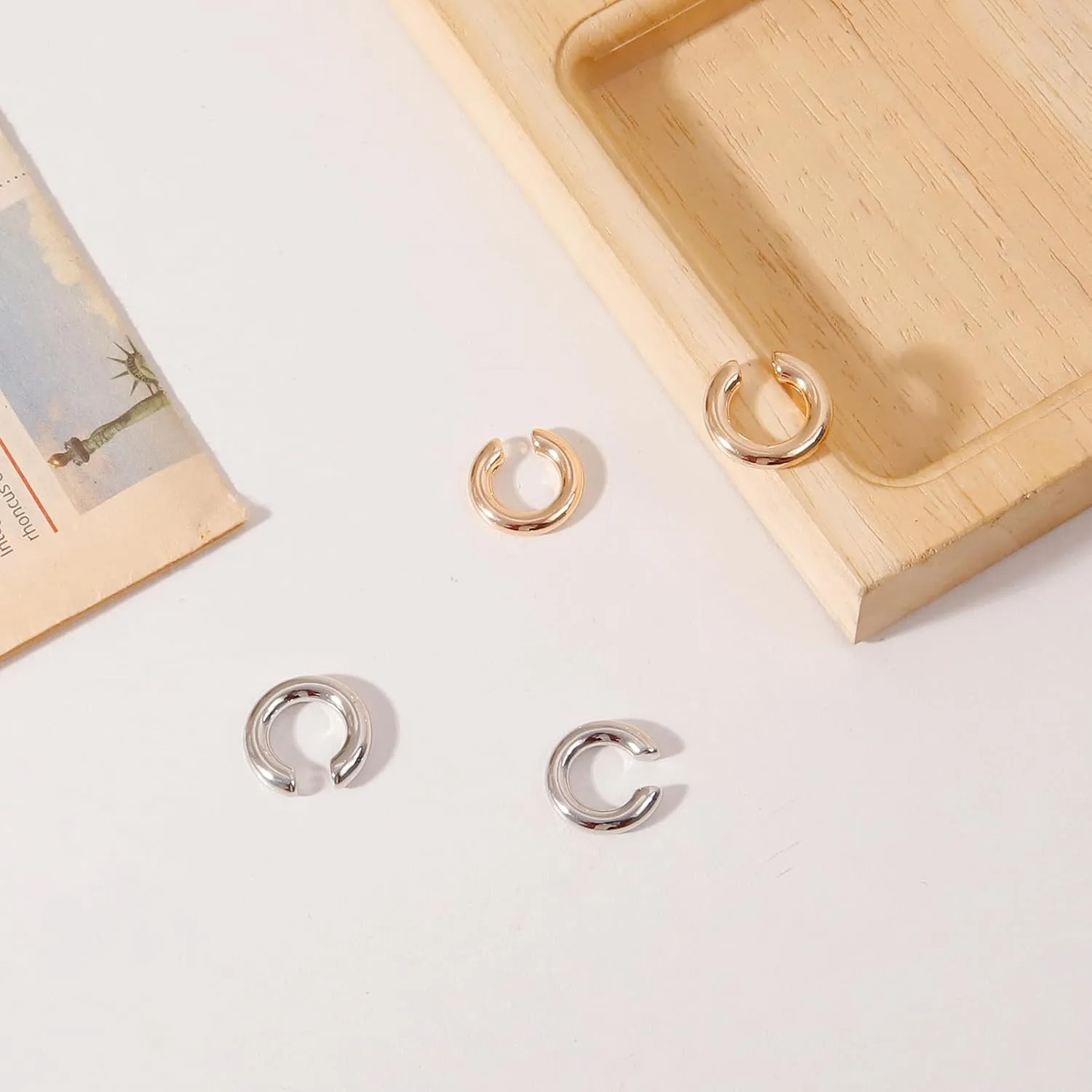 Ear Cuffs Non Piercing for Women Trendy Crystal Gold Ear Cuff Clip on Earrings Fake Earrings Dainty Jewelry