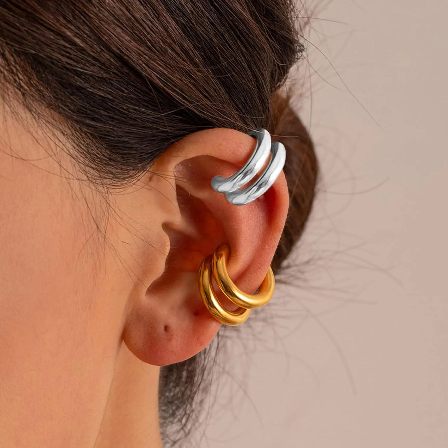 Ear Cuffs Non Piercing for Women Trendy Crystal Gold Ear Cuff Clip on Earrings Fake Earrings Dainty Jewelry