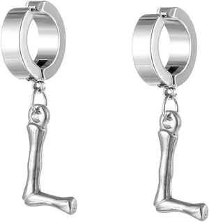 Earrings Cuffs for Men and Women,Stainless Steel Womens Earrings Silver 26 Letters Ear Cuffs Letter A