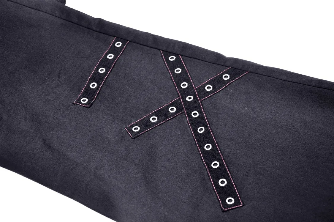 Edgy Punk Rock Wide Pants with Chains and Pockets
