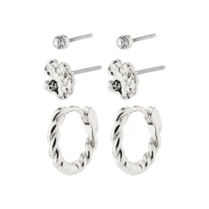EMANUELLE earrings 3-in-1 set silver-plated
