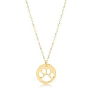 ENewton 16  Paw Print Gold Disc Necklace