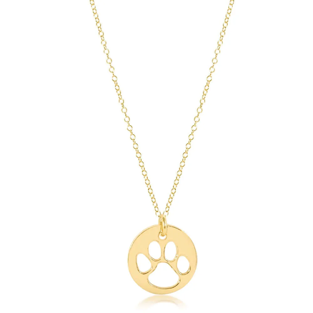 ENewton 16  Paw Print Gold Disc Necklace