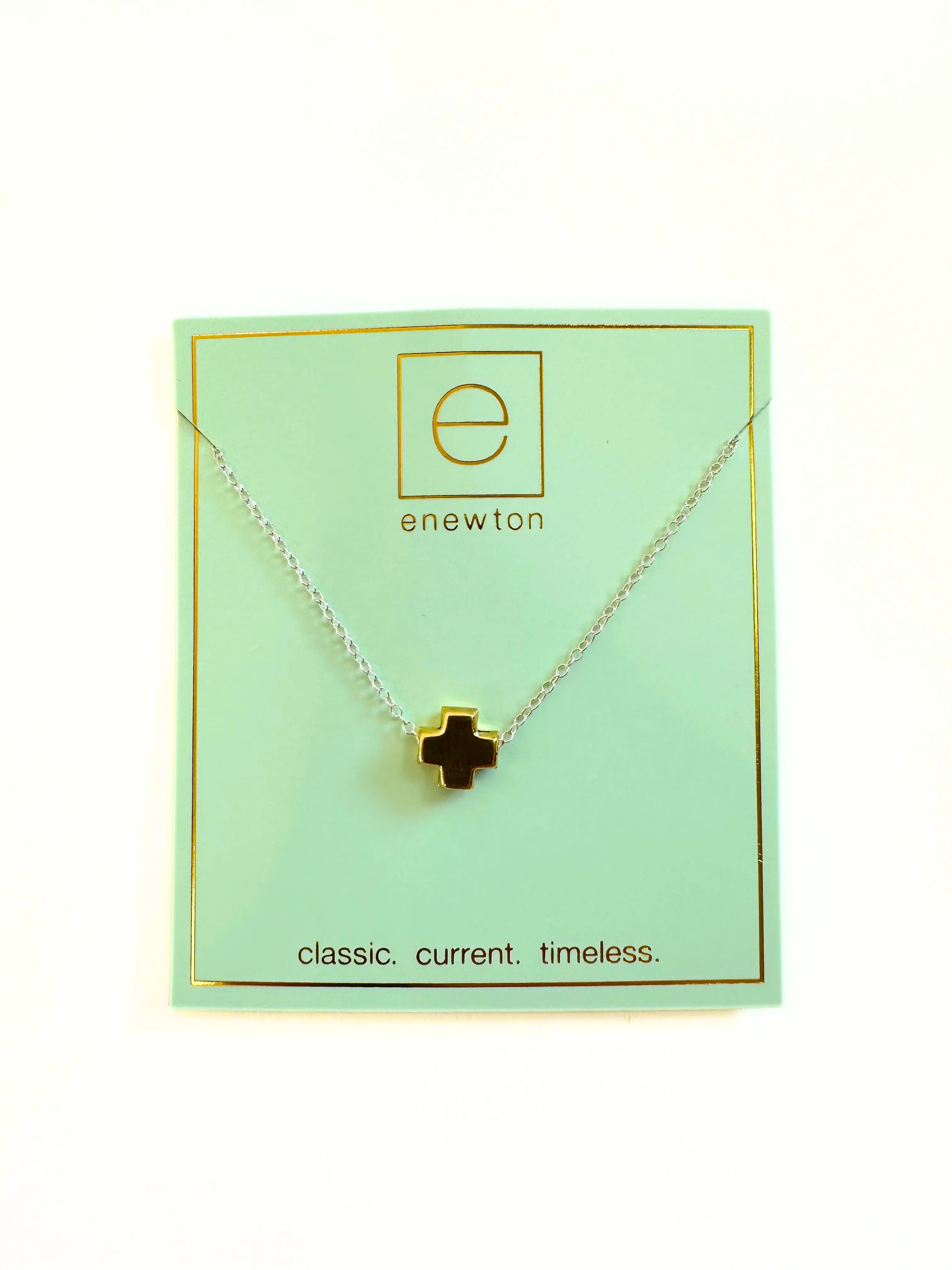 enewton 16" Necklace Sterling Mixed Metal - Signature Gold Cross