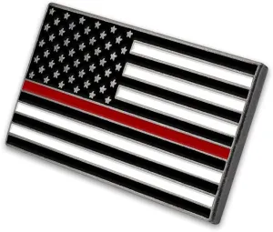 Fire Department Thin Red Line USA Flag Pin
