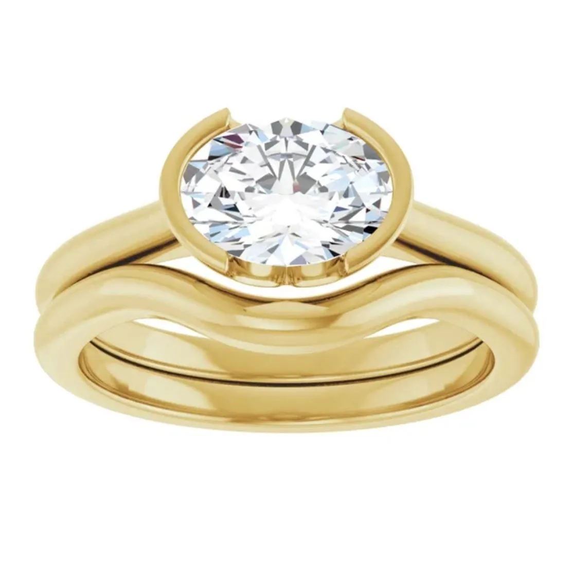 Fitted Contoured Wedding Shadow Band For Hannah Engagement Ring