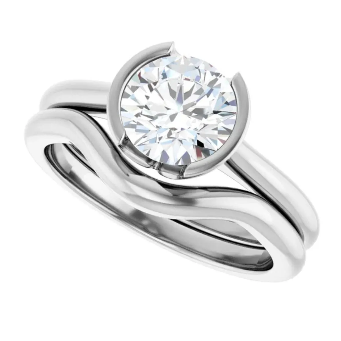 Fitted Contoured Wedding Shadow Band For Hannah Engagement Ring