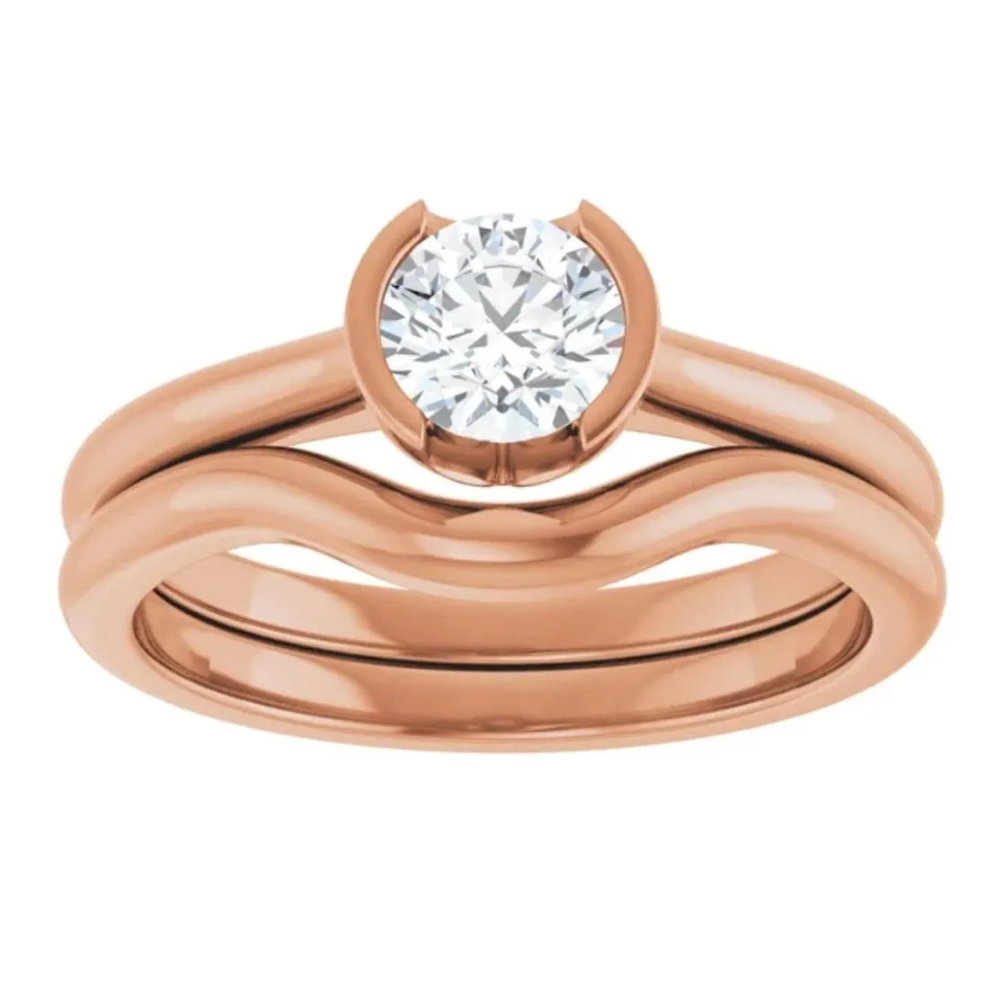 Fitted Contoured Wedding Shadow Band For Hannah Engagement Ring