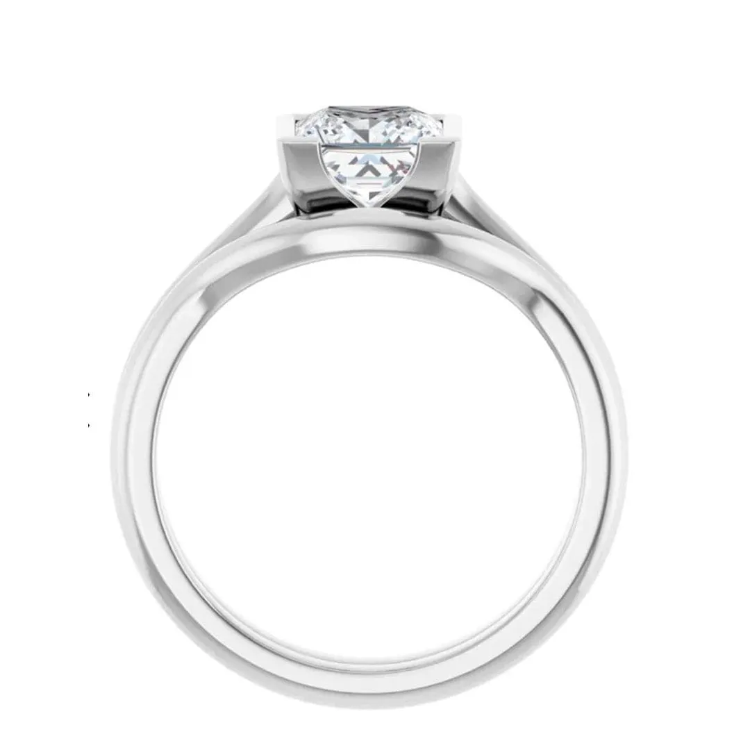 Fitted Contoured Wedding Shadow Band For Hannah Engagement Ring