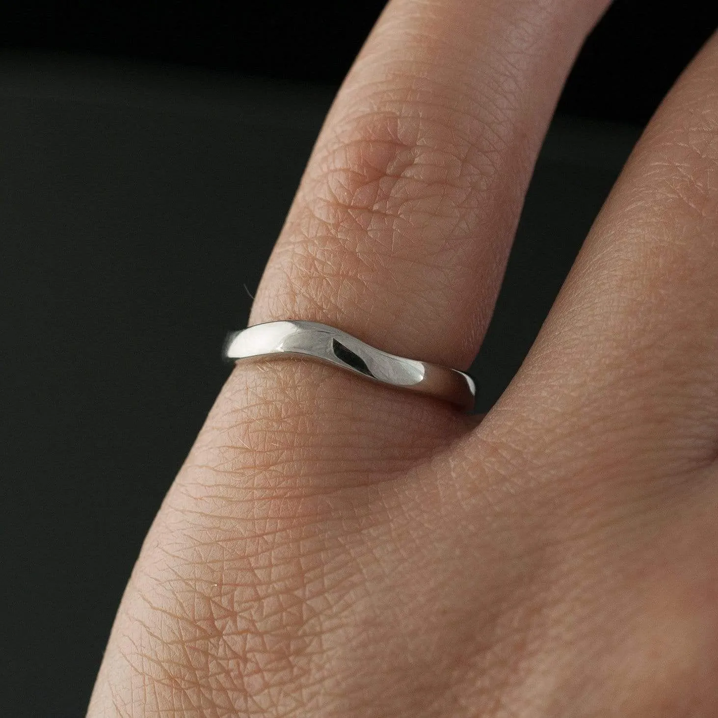 Fitted Contoured Wedding Shadow Band For Hannah Engagement Ring