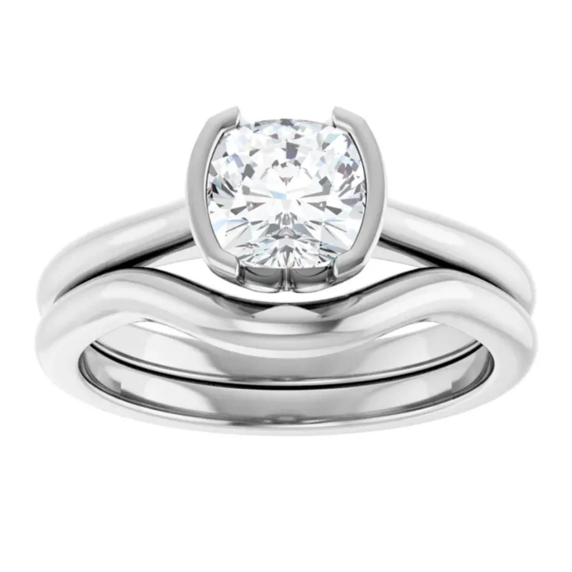 Fitted Contoured Wedding Shadow Band For Hannah Engagement Ring