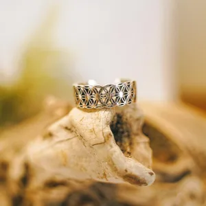 Flower Of Life Simple Adjustable Sterling Silver Rings