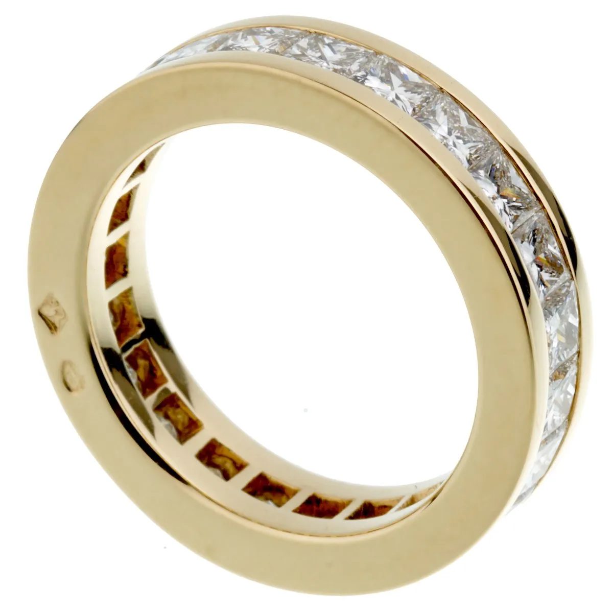 Fred of Paris Princess Cut Diamond Eternity Yellow Gold Ring