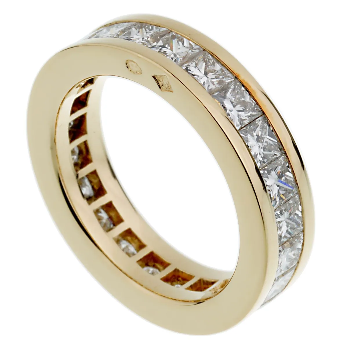 Fred of Paris Princess Cut Diamond Eternity Yellow Gold Ring
