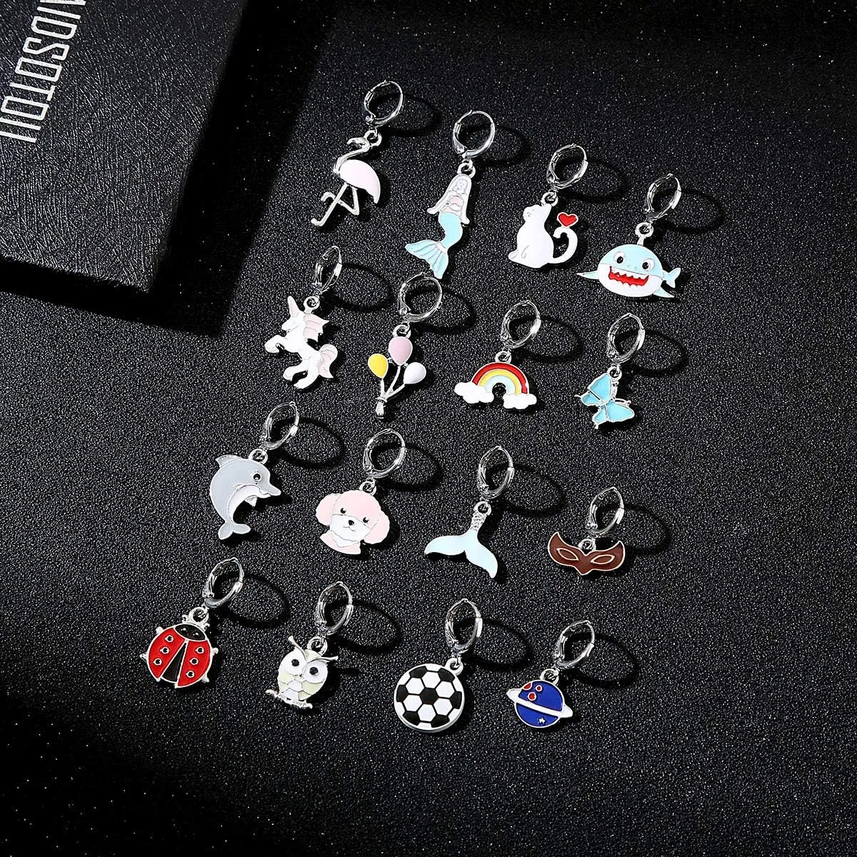 Girls Hypoallergenic Huggie Hoop Earrings with Charm Cute Small Dangle Hoop Earrings Set (10-20 Pairs)