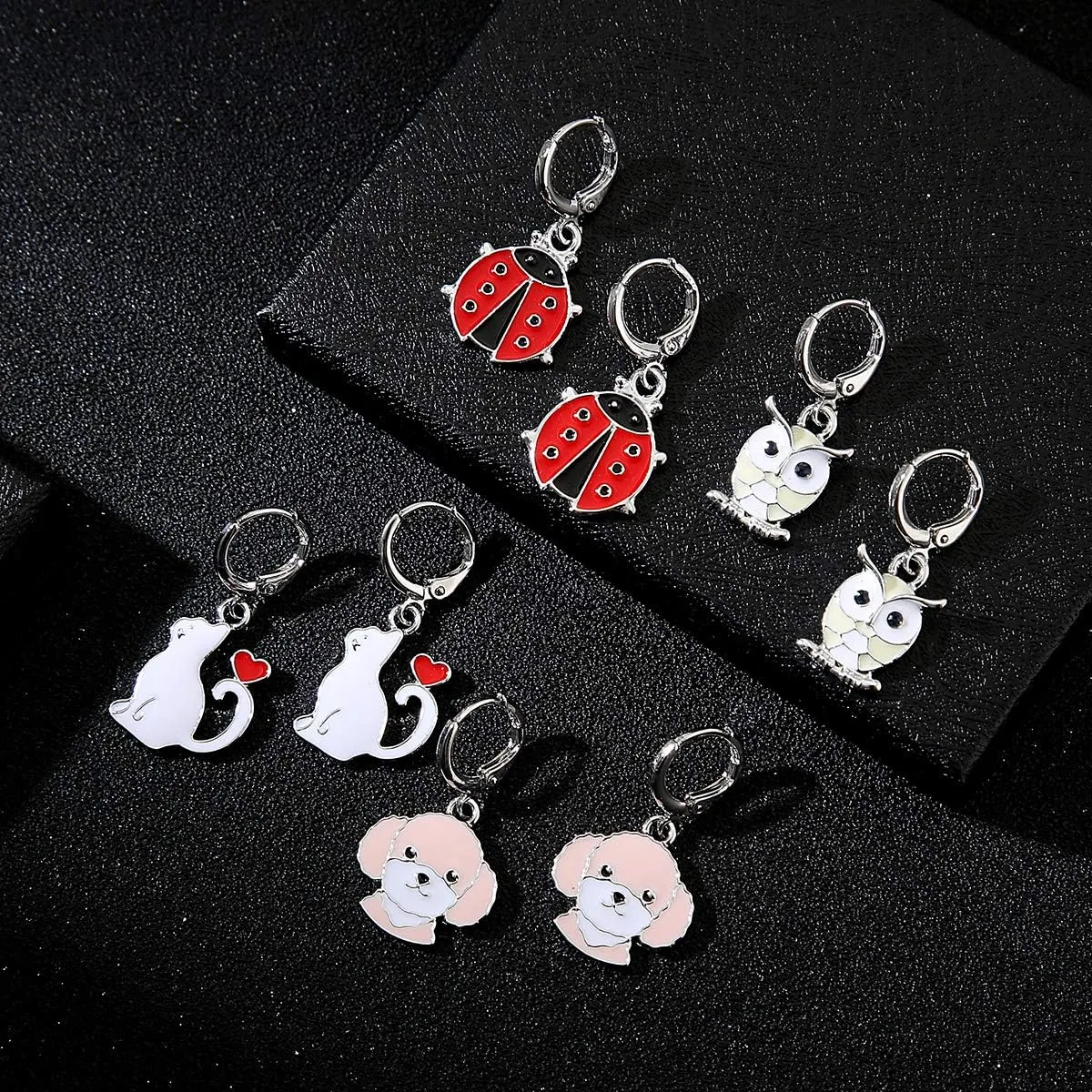 Girls Hypoallergenic Huggie Hoop Earrings with Charm Cute Small Dangle Hoop Earrings Set (10-20 Pairs)
