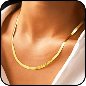 Gold Chain Necklace Dainty Plated Snake Neck Chains for Women