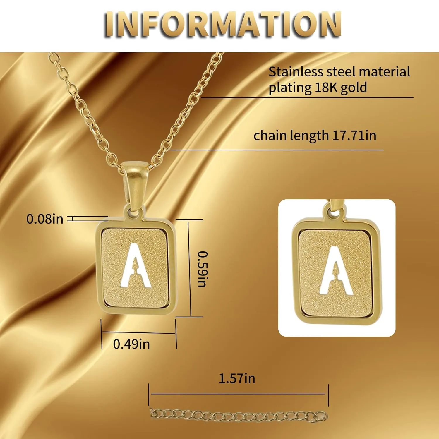 Gold Initial Necklaces for Women Men Teen Girls, Dainty Initial A-Z Necklace 18K Gold Plated Capital Letter Pendant Choker Necklace Stainless Steel Personalized 26 Letter Necklace Jewelry Gift(T)