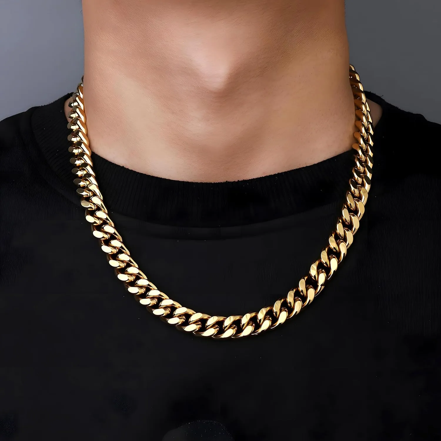 Gold Necklace for Women 14K Dainty Chunky Gold Chain Necklace Coffee Bean Chain Necklaces Trendy Fashion Jewelry