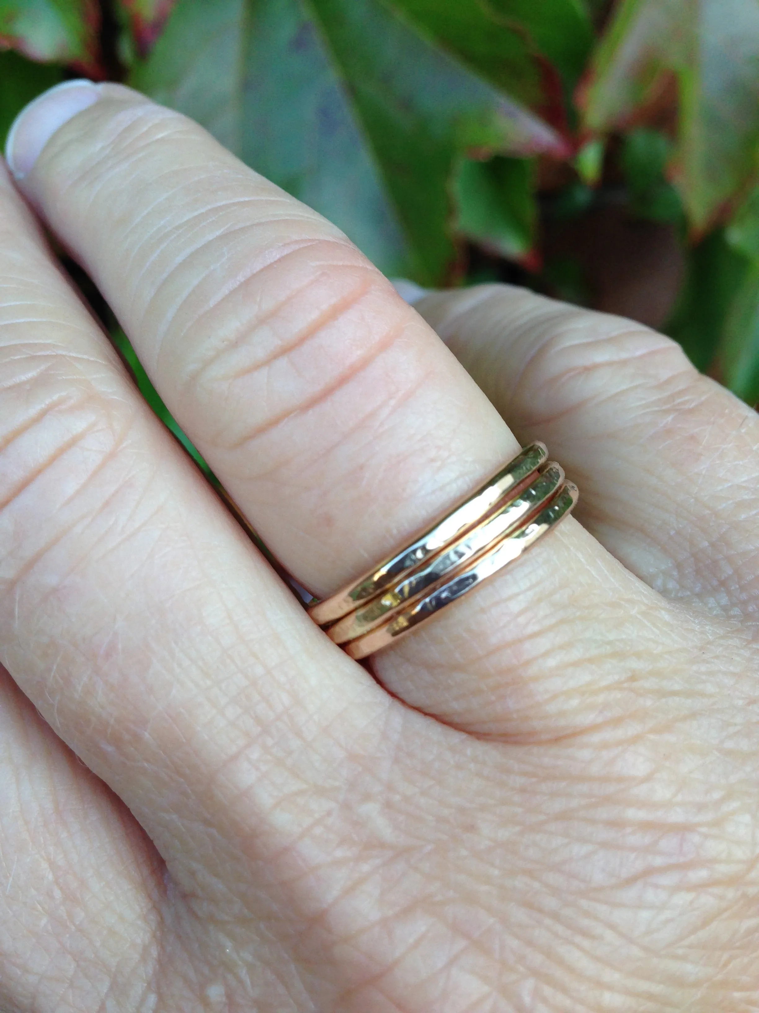 Hammered Stack Rings ~ 14kt Goldfilled