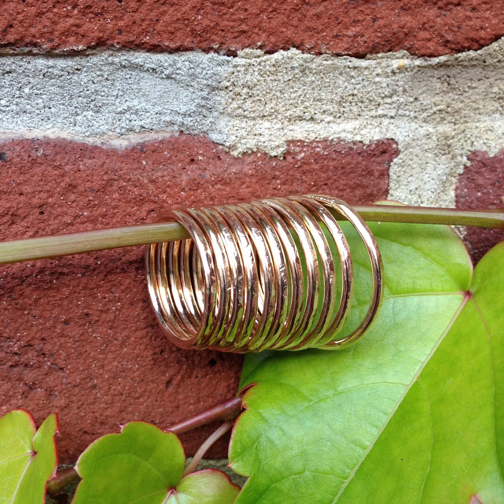 Hammered Stack Rings ~ 14kt Goldfilled