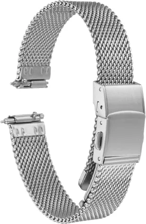 HARFINGTON Stainless Steel Mesh Watch Band Quick Release Metal Watch Strap Adjustable Fold Clasp Replacement Bands