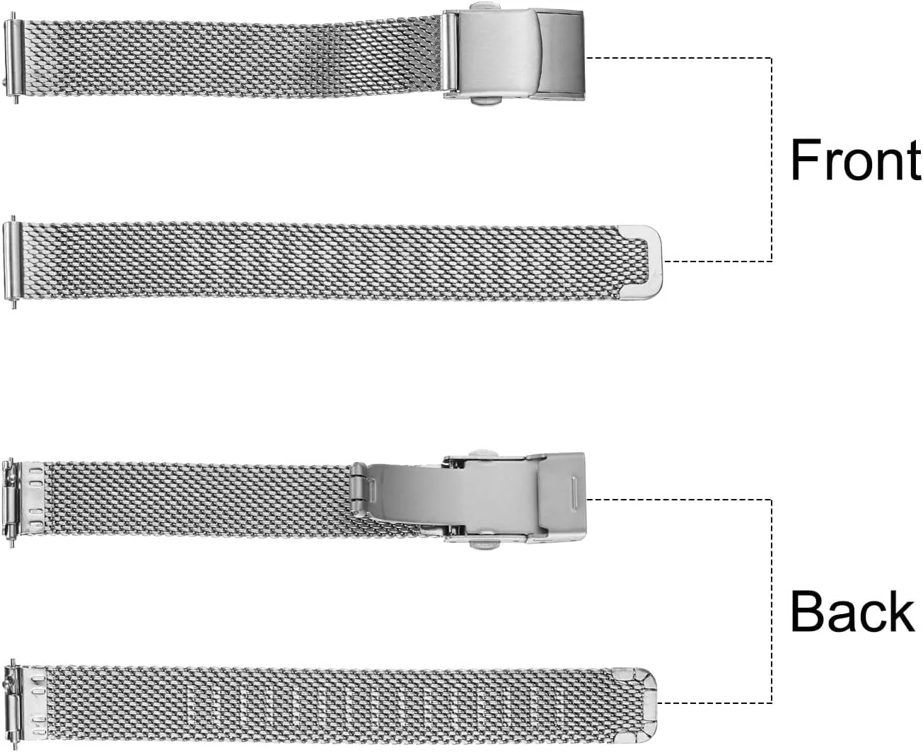 HARFINGTON Stainless Steel Mesh Watch Band Quick Release Metal Watch Strap Adjustable Fold Clasp Replacement Bands