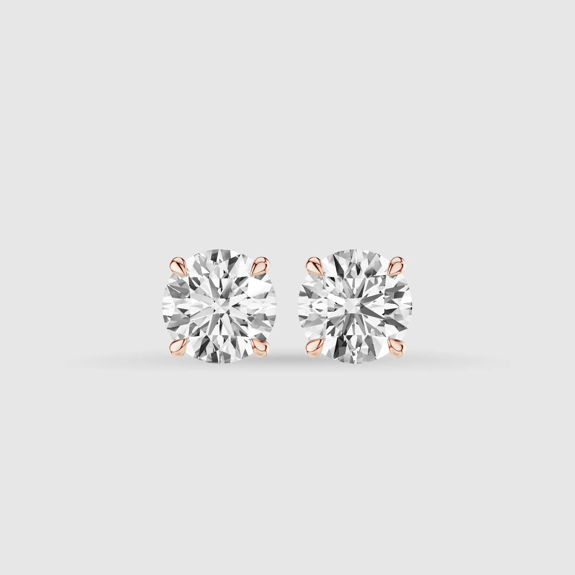 Hidden Halo Solitaire Lab Grown Diamond Studs-Round
