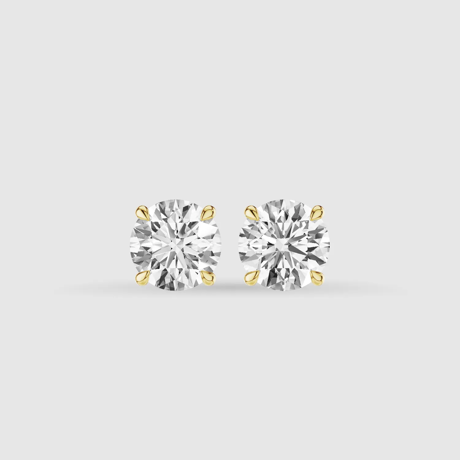 Hidden Halo Solitaire Lab Grown Diamond Studs-Round
