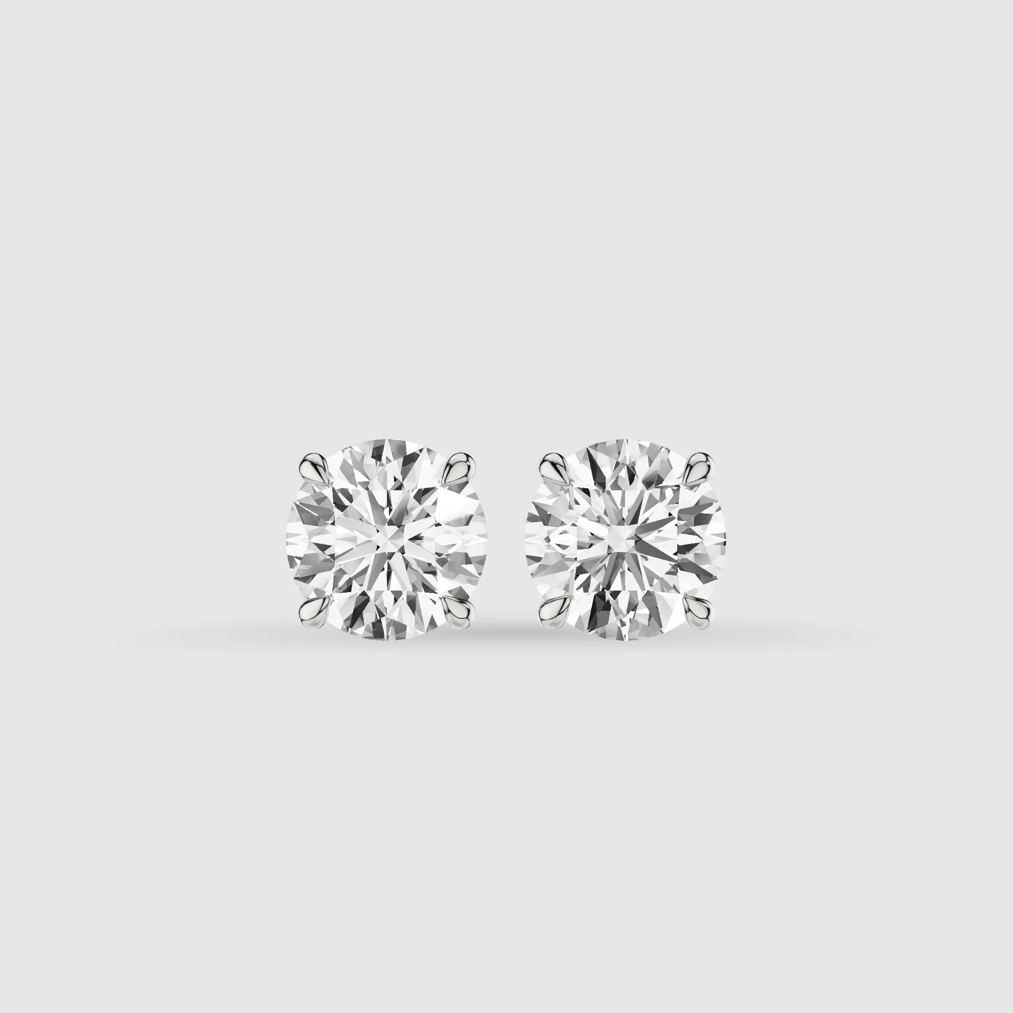 Hidden Halo Solitaire Lab Grown Diamond Studs-Round