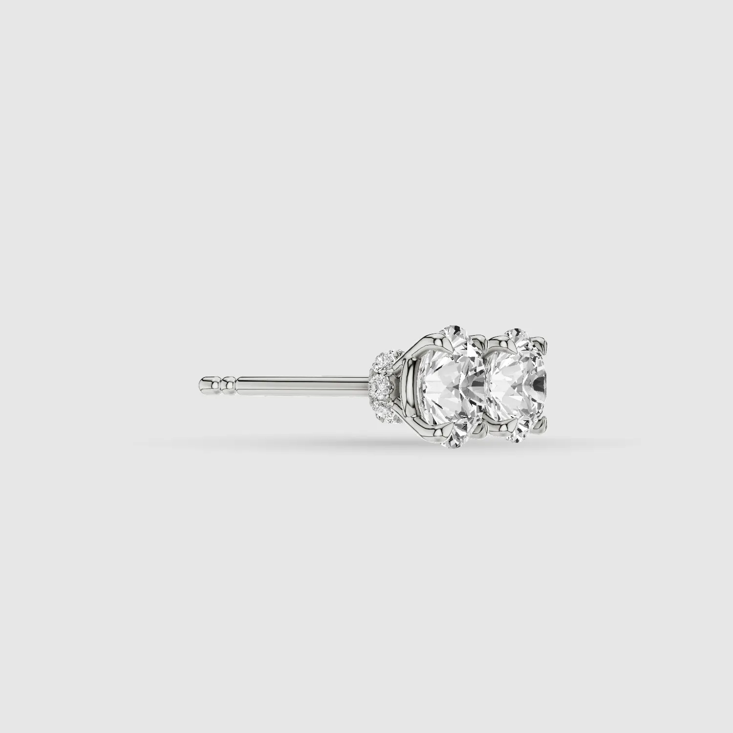 Hidden Halo Solitaire Lab Grown Diamond Studs-Round