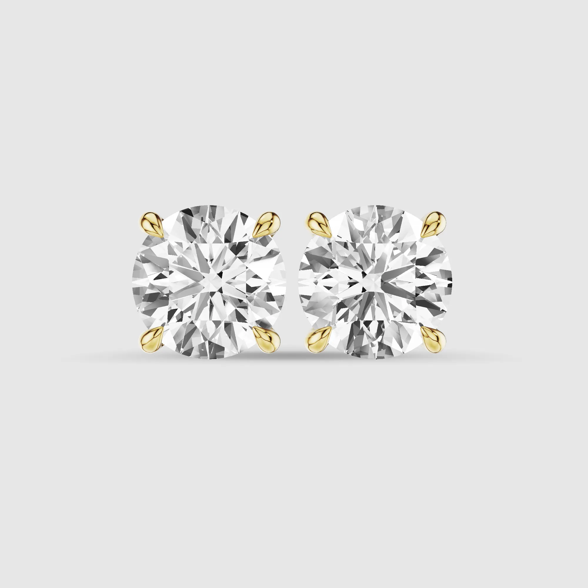 Hidden Halo Solitaire Lab Grown Diamond Studs-Round