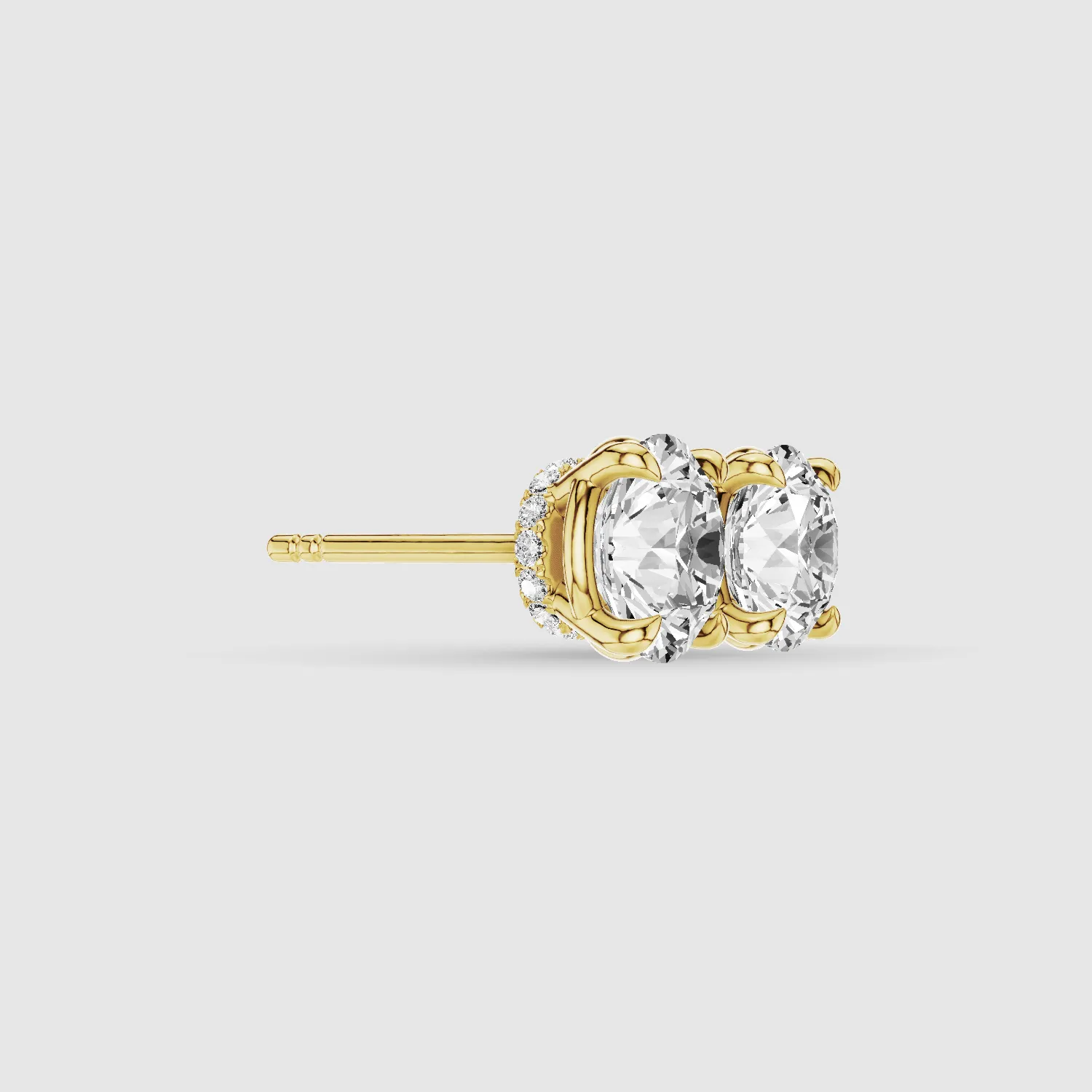 Hidden Halo Solitaire Lab Grown Diamond Studs-Round