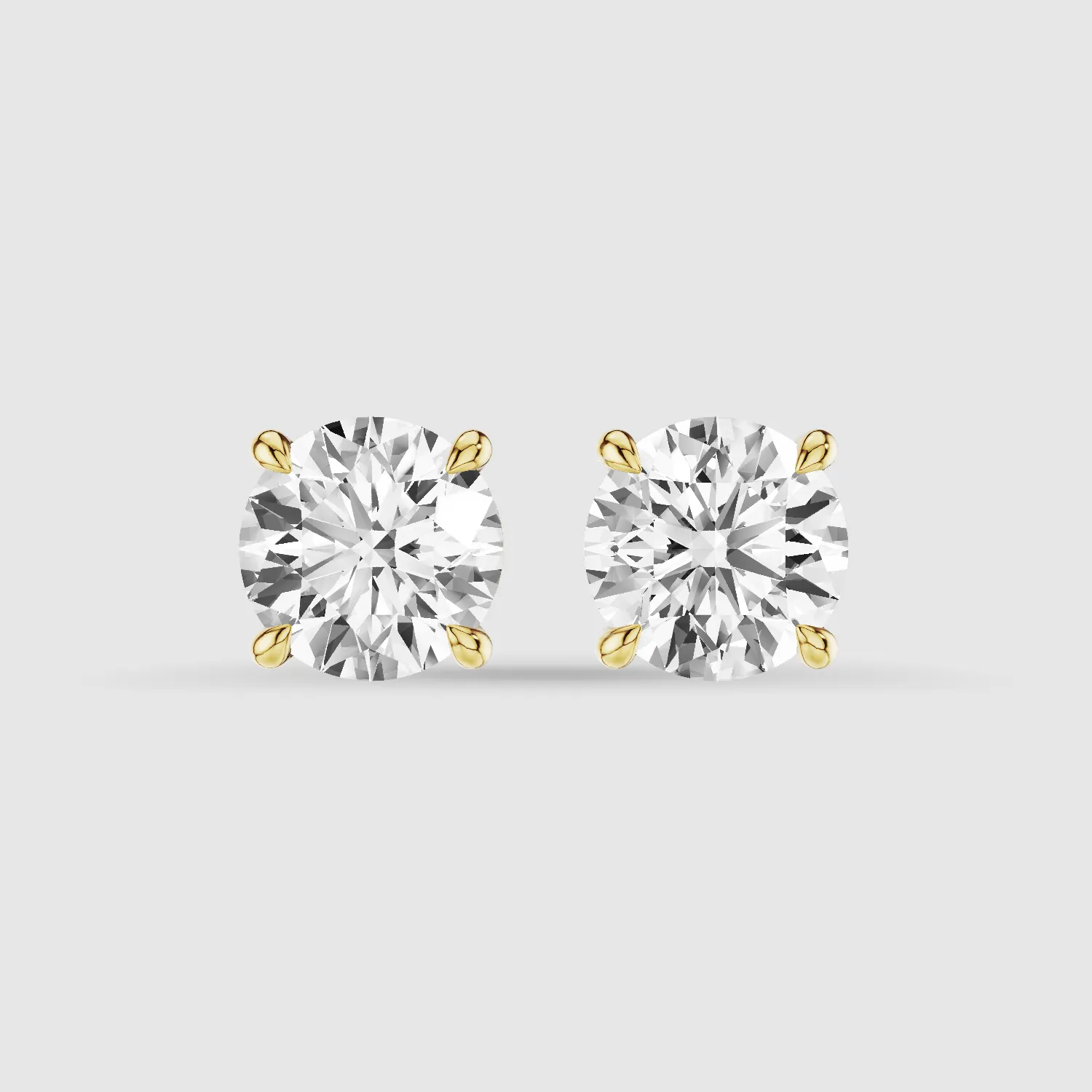 Hidden Halo Solitaire Lab Grown Diamond Studs-Round