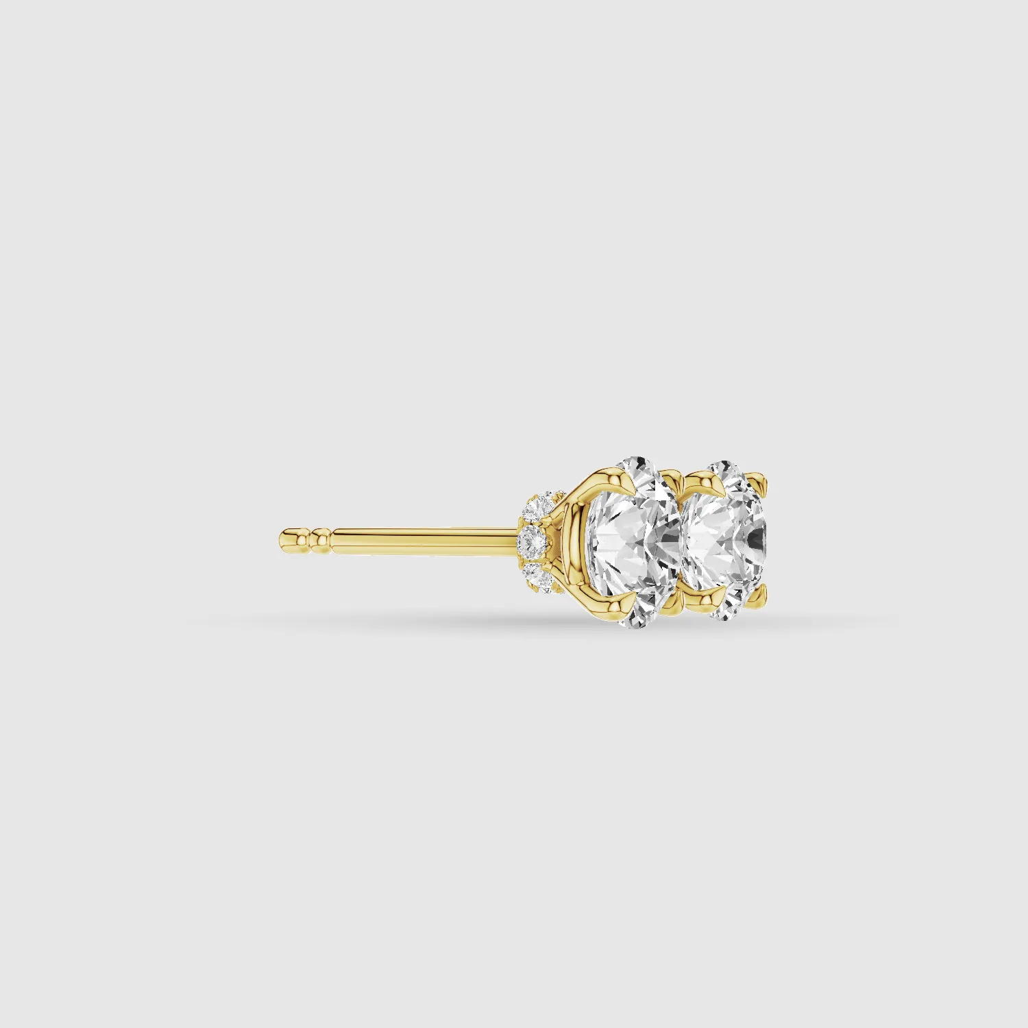 Hidden Halo Solitaire Lab Grown Diamond Studs-Round