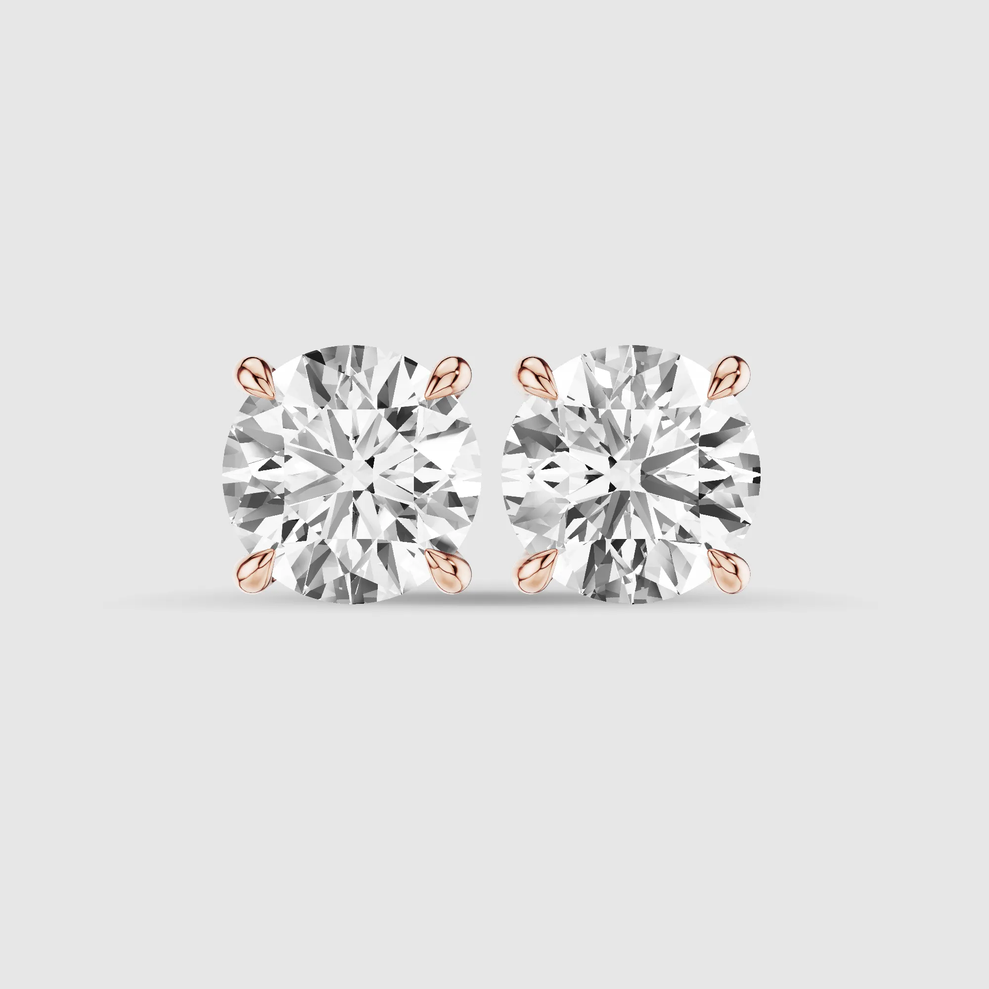 Hidden Halo Solitaire Lab Grown Diamond Studs-Round
