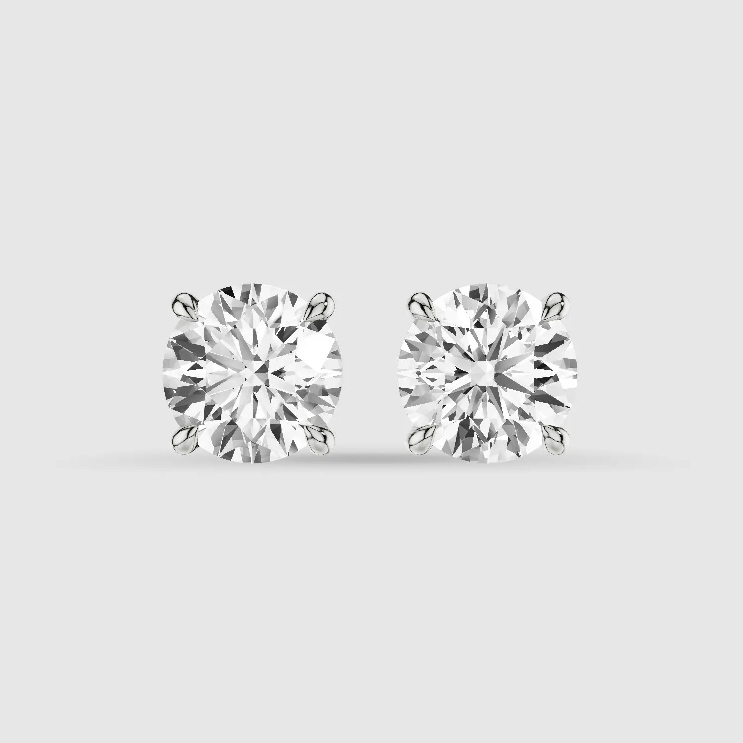 Hidden Halo Solitaire Lab Grown Diamond Studs-Round