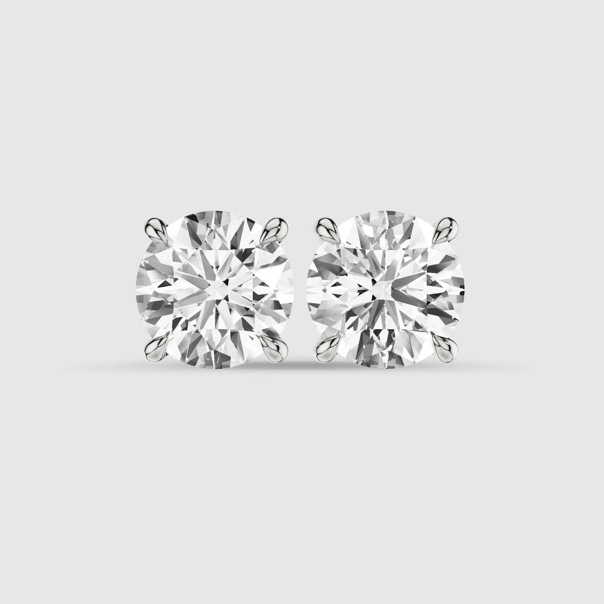 Hidden Halo Solitaire Lab Grown Diamond Studs-Round