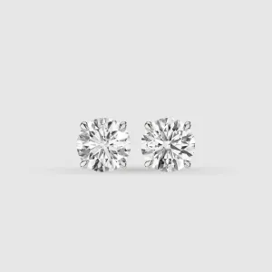 Hidden Halo Solitaire Lab Grown Diamond Studs-Round