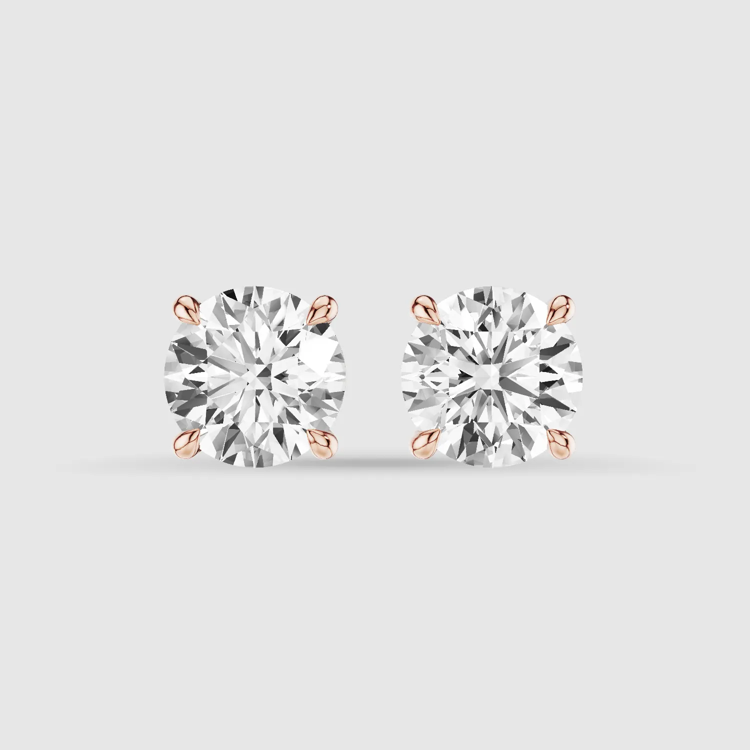 Hidden Halo Solitaire Lab Grown Diamond Studs-Round