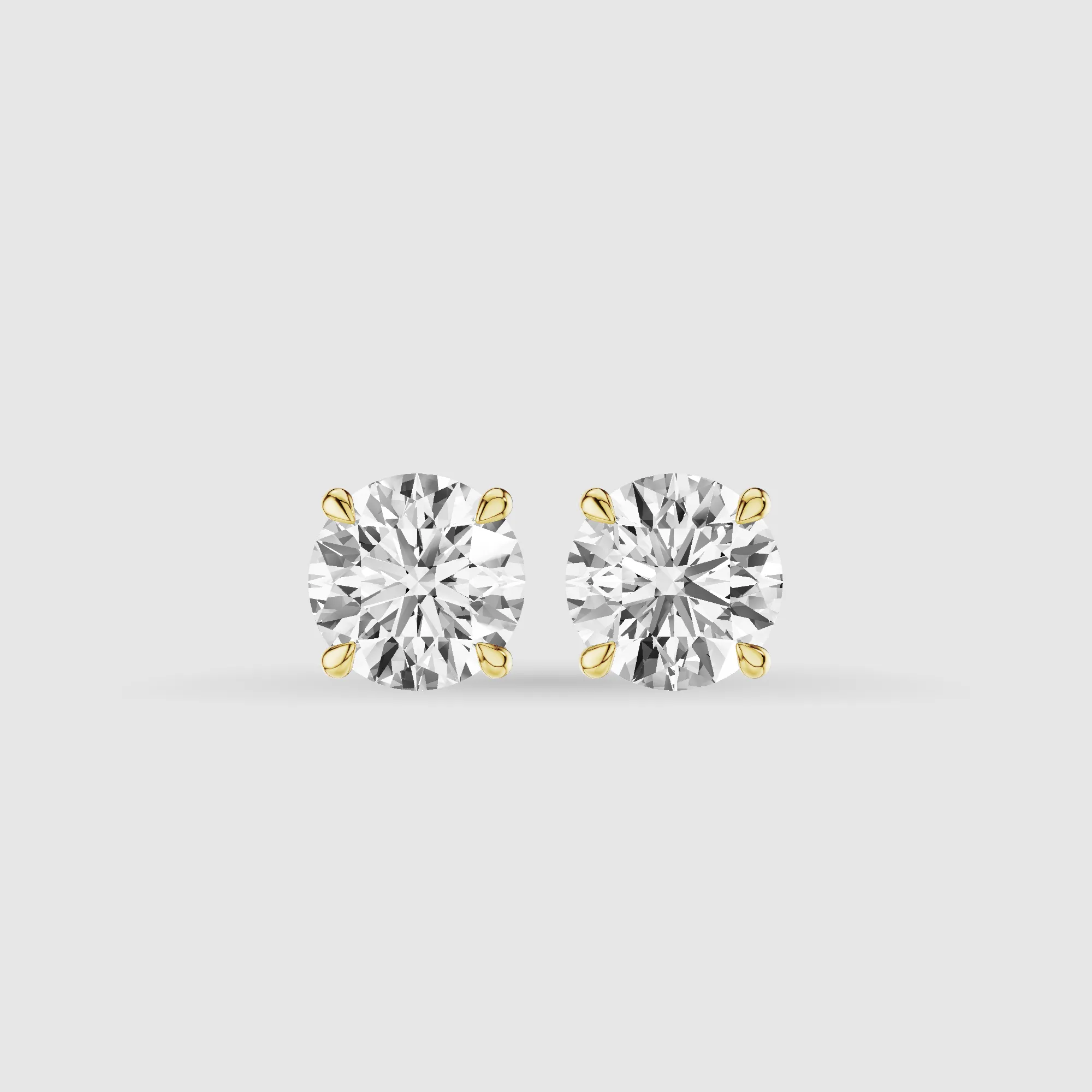 Hidden Halo Solitaire Lab Grown Diamond Studs-Round