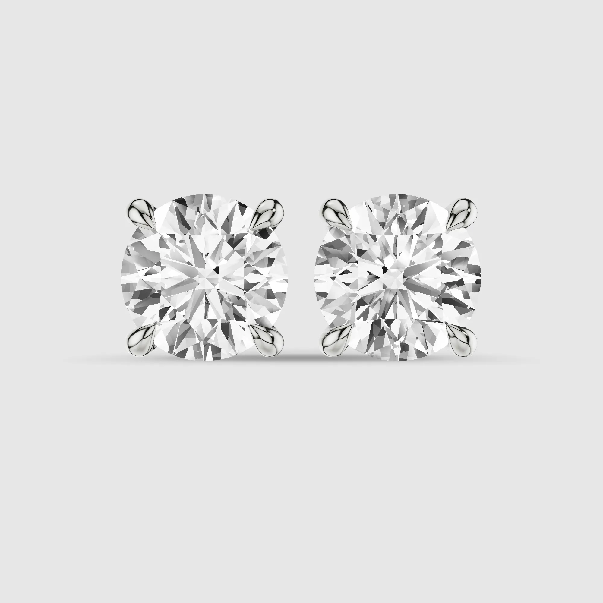Hidden Halo Solitaire Lab Grown Diamond Studs-Round