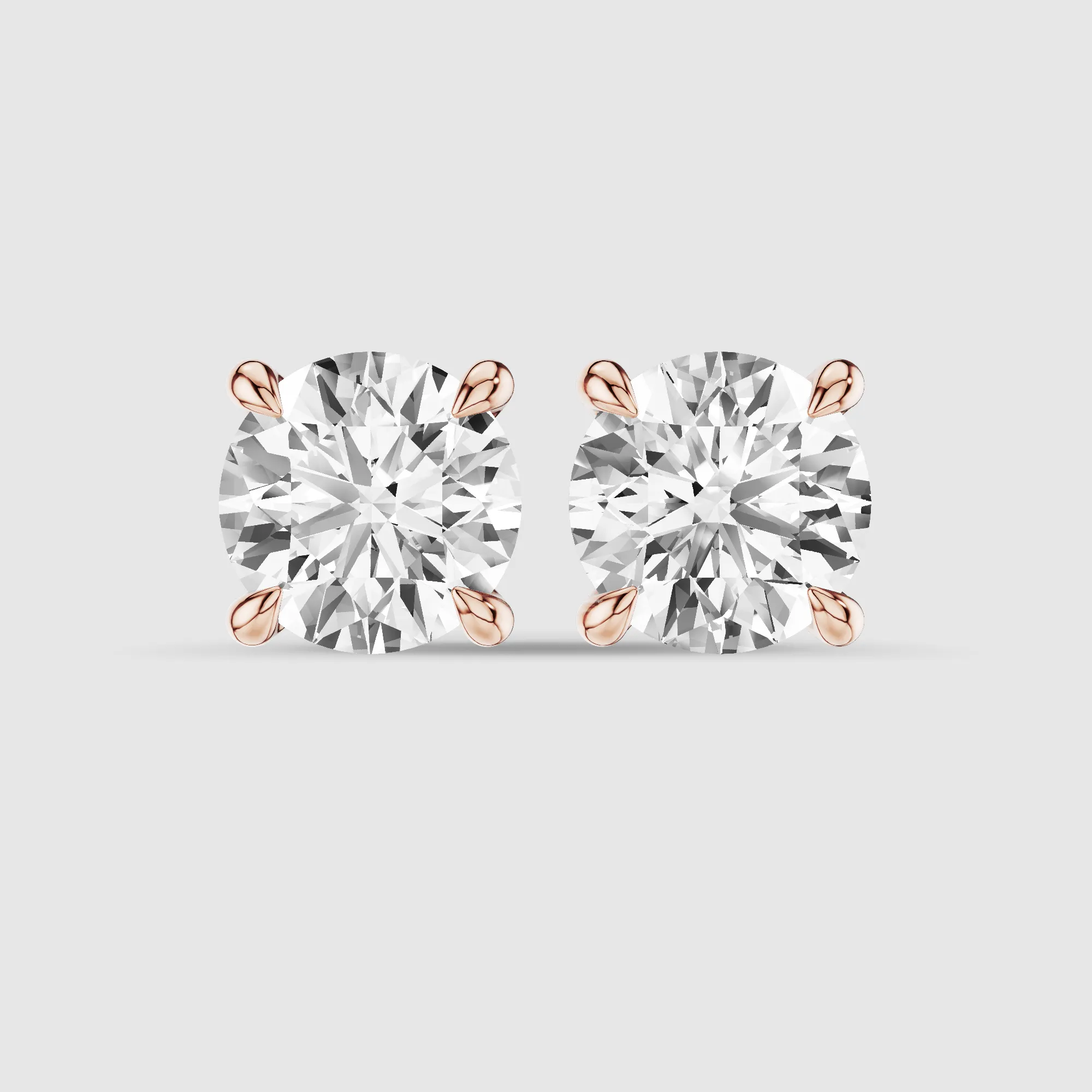 Hidden Halo Solitaire Lab Grown Diamond Studs-Round