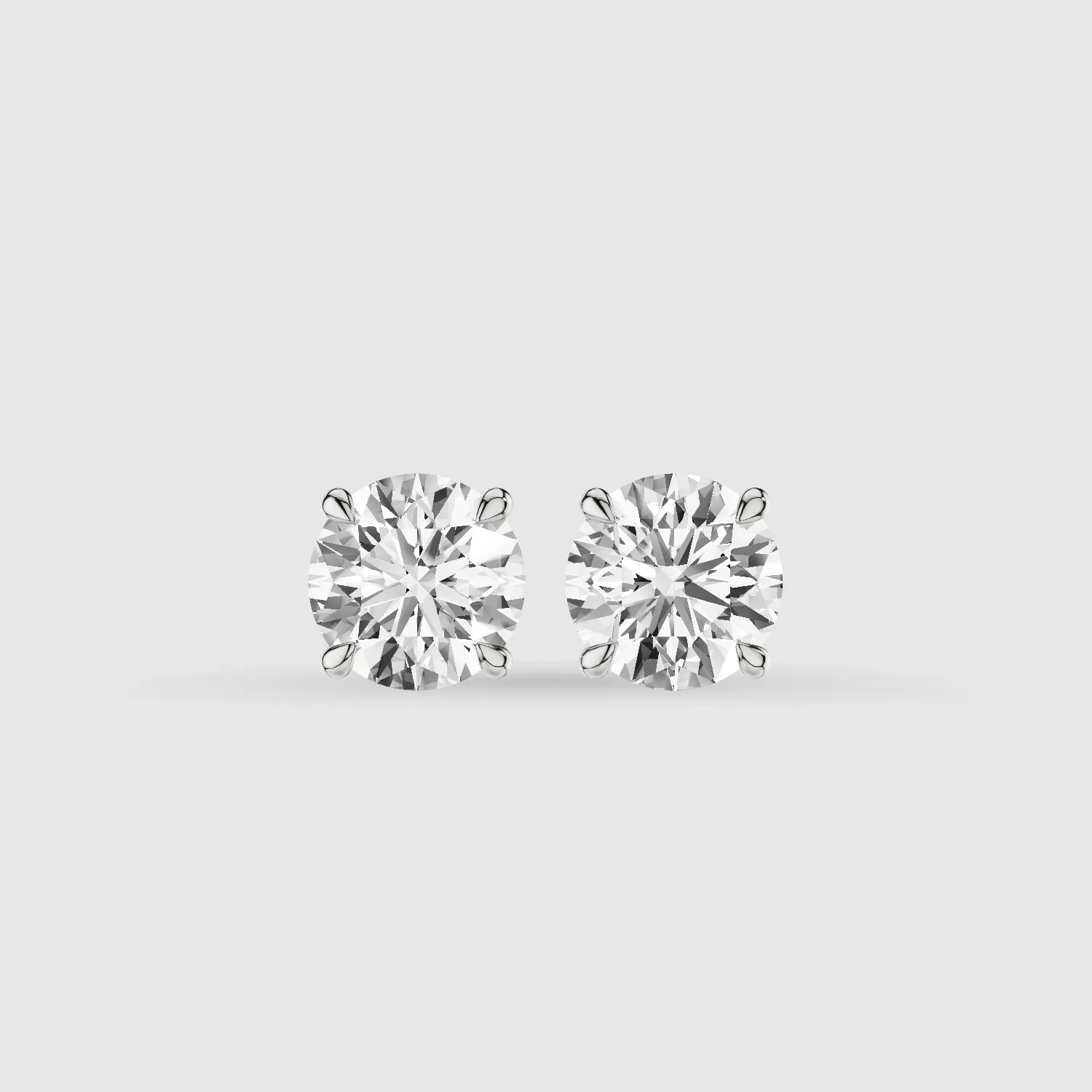 Hidden Halo Solitaire Lab Grown Diamond Studs-Round