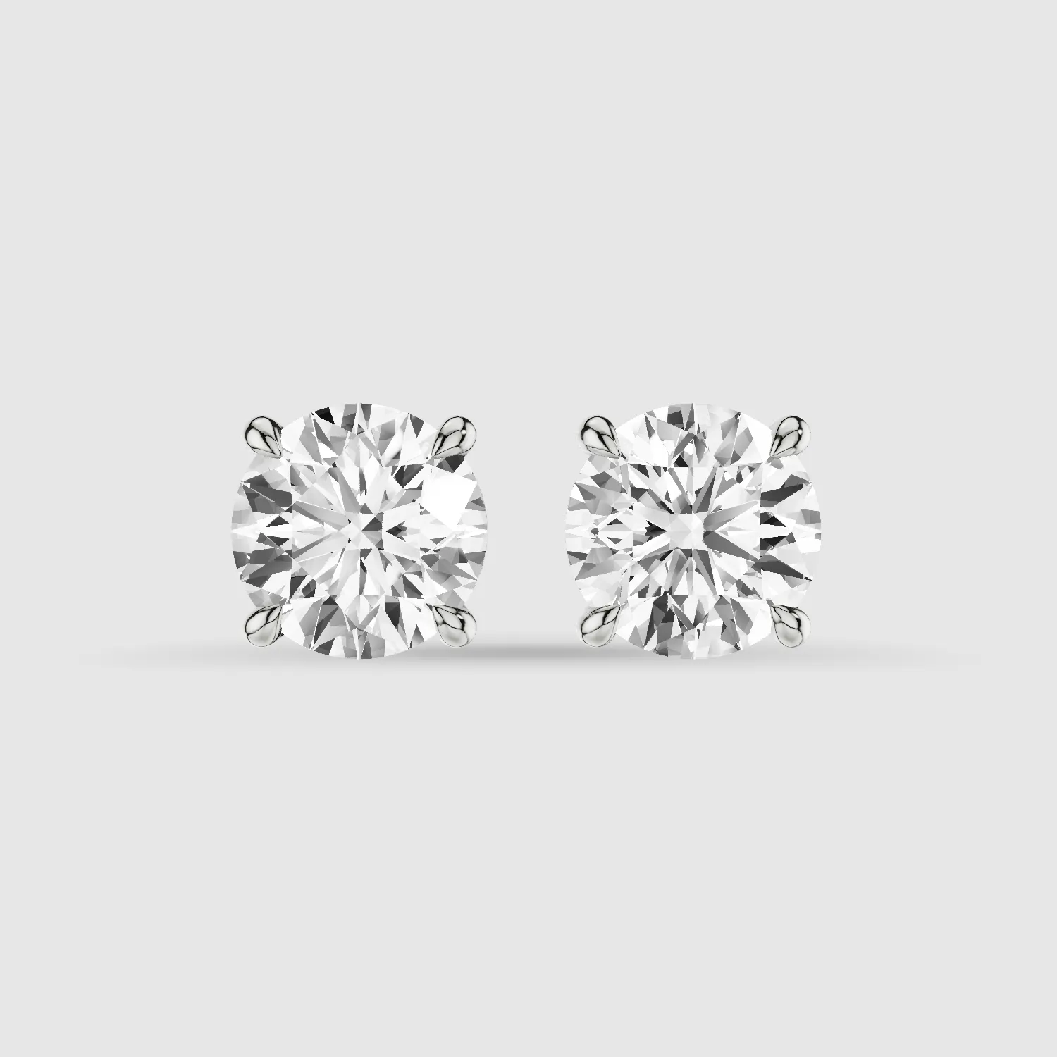 Hidden Halo Solitaire Lab Grown Diamond Studs-Round