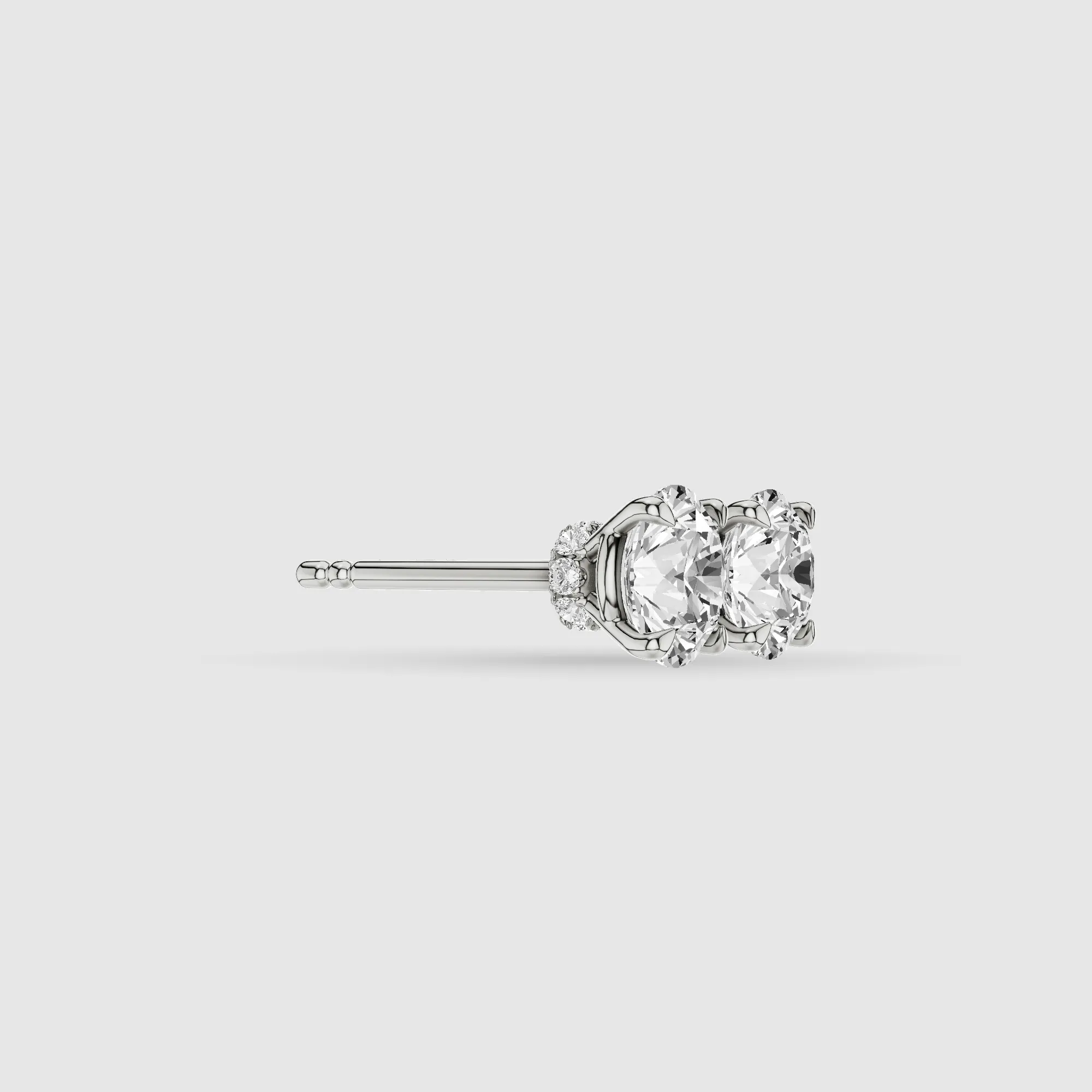 Hidden Halo Solitaire Lab Grown Diamond Studs-Round