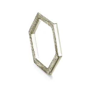 Honeycomb Hexagon Ring in 18ct White Gold