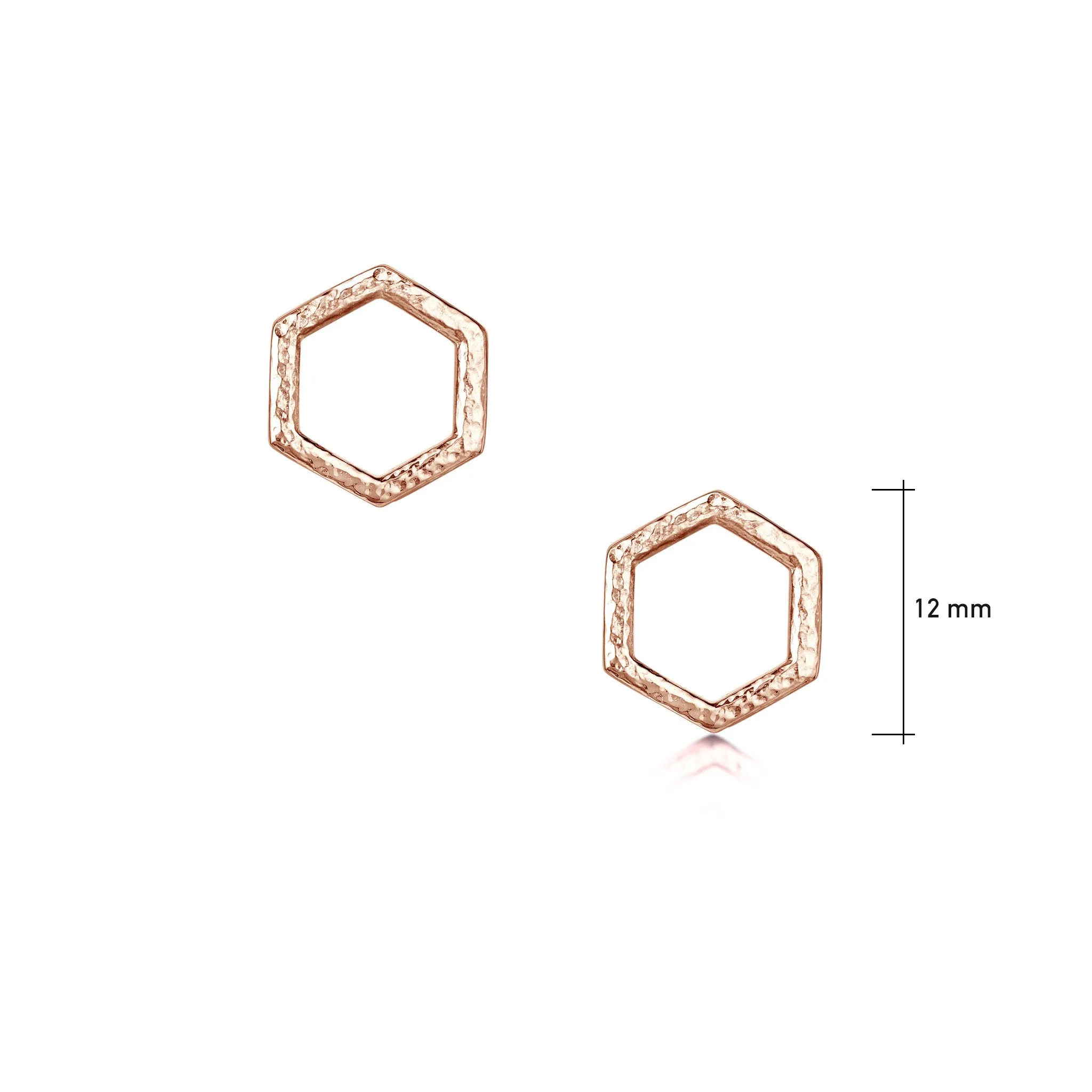 Honeycomb Petite Stud Earrings in 9ct Rose Gold